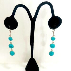 New Silver 925 Signed Turquoise Dangle Drop French hooks
Earrings!